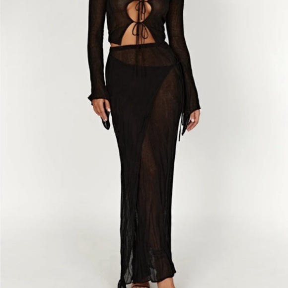 Meshki Dresses & Skirts - Meshki Black Sheer Maxi Skirt